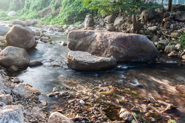 Naturaleza cascada pequeña con roca —  Fotos de Stock