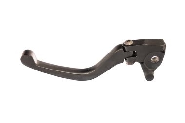 beyaz izole bir siyah motosiklet kolu