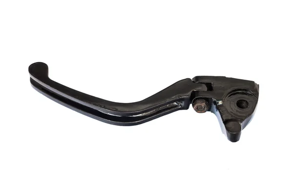 A black motorcycle lever on white — Stock Photo, Image