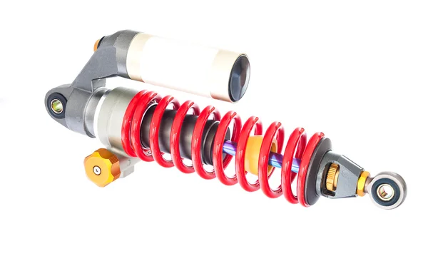 New red motorcycle suspension — Stock Photo, Image