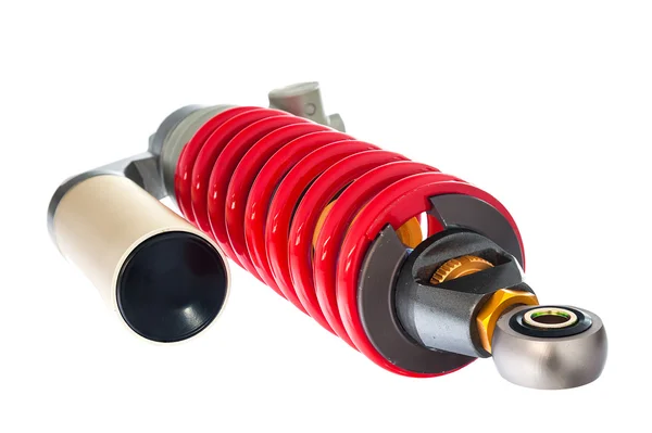 New red motorcycle suspension — Stock Photo, Image