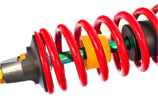 New red motorcycle suspension — Stock Photo, Image