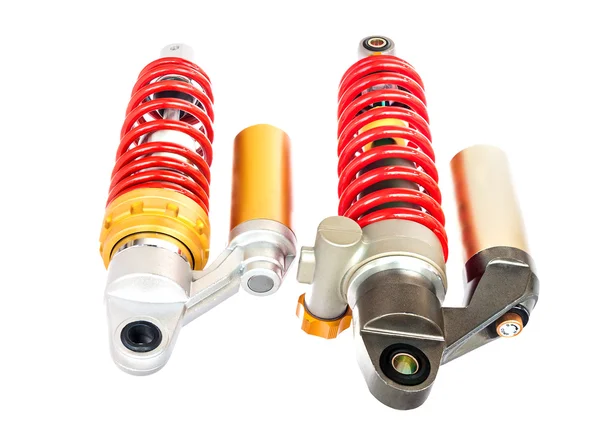 New red motorcycle suspension — Stock Photo, Image