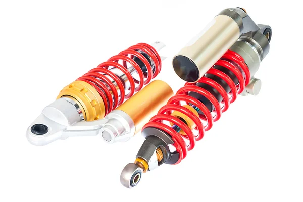 New red motorcycle suspension — Stock Photo, Image