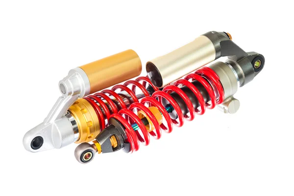 New red motorcycle suspension — Stock Photo, Image