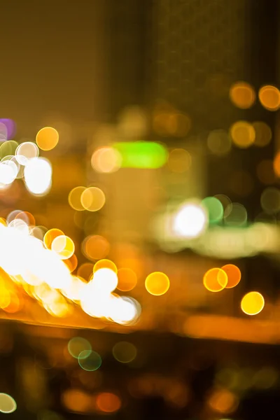 Bokeh und Defokussierung des Stadtbildes in der Nacht — Stockfoto