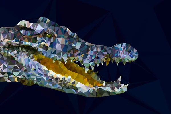 Low poly gemotric głowy krokodyla — Wektor stockowy