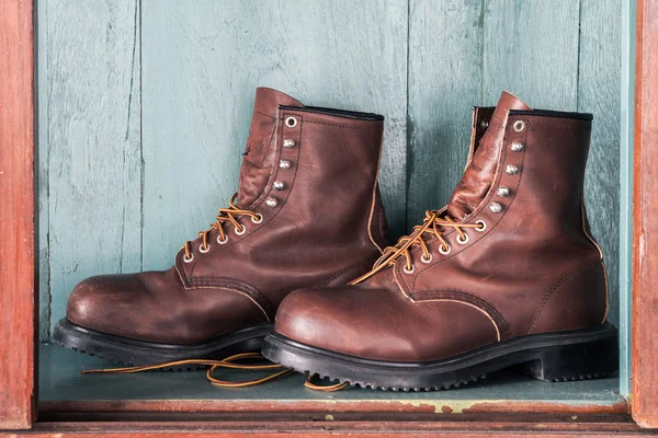 Pair of brown men's leather — Stock Photo, Image