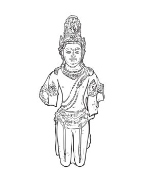 Bodhisattva Avalokiteshvara heykeli çizim