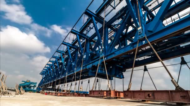 Timelapse Com Nuvem Passagem Canteiro Obras Expresso Bangkok Tailândia — Vídeo de Stock