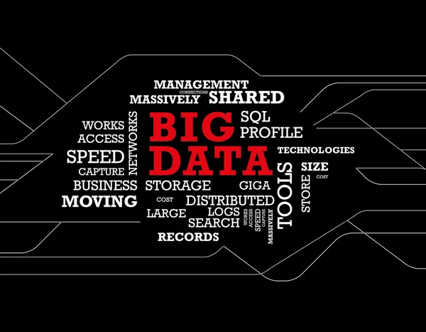 Wort Cloud Big Data — Stockvektor