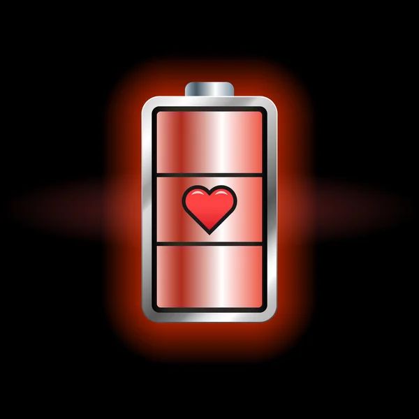 Love battery. Full energy — Stock Vector