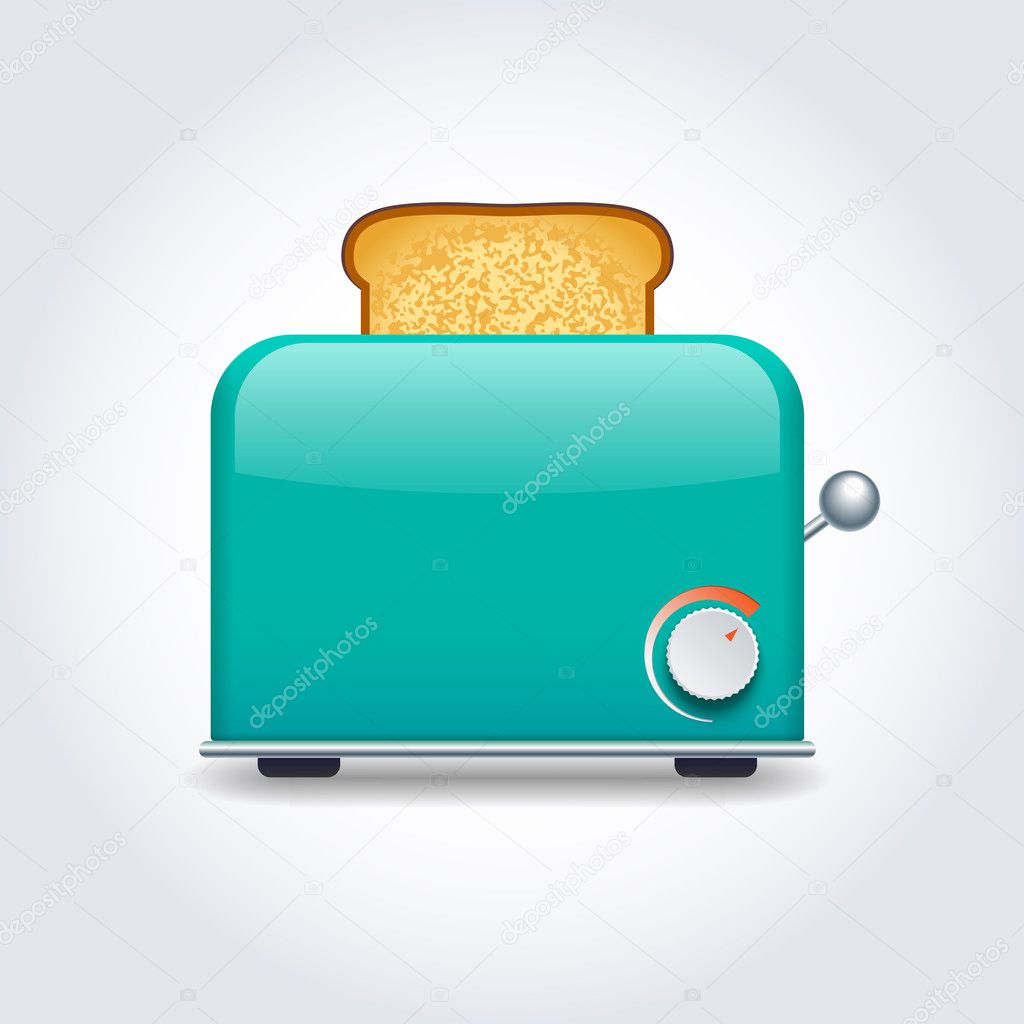 Turquoise Toaster With Toast Stock Vector Turquoise Toaster With Toast Stock Vector