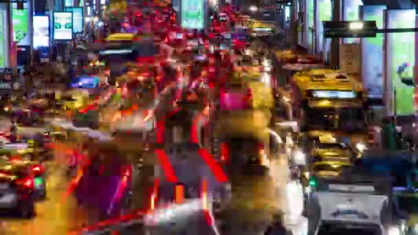 Bangkok's avonds verkeer time-lapse — Stockvideo