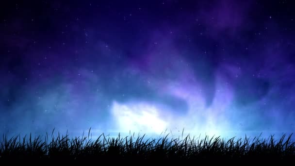 Туман на ночном небе — стоковое видео