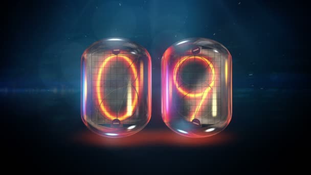 Wyświetlacz Nixie tube odliczanie — Wideo stockowe