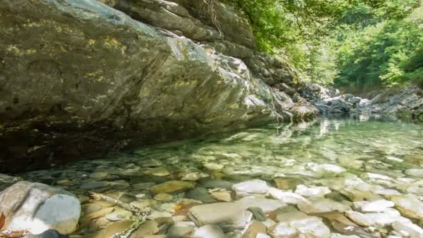 Озеро Роки с петлей капельной воды — стоковое видео