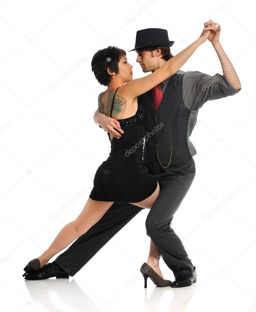 Couple Dancing isolated over white background