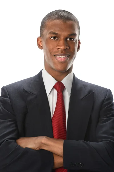 Empresario afroamericano sonriendo — Foto de Stock