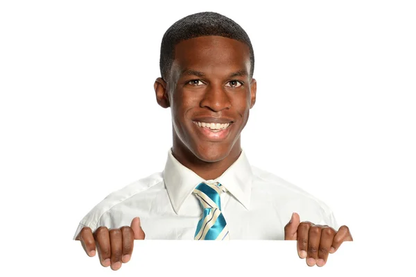 Afro-amerikai üzletember, mosolyogva — Stock Fotó