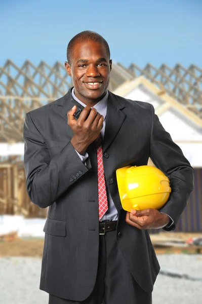 अफ्रीकी अमेरिकी निर्माण प्रबंधक — स्टॉक फ़ोटो, इमेज