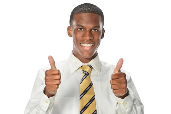 African American Businessman Showing Thumbs Up — Stock Photo, Image