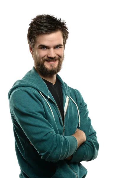 Portrait of Bearded Man Smiling — Stock Photo, Image