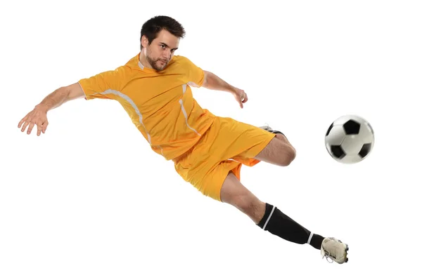 Jogador de futebol em ação — Fotografia de Stock