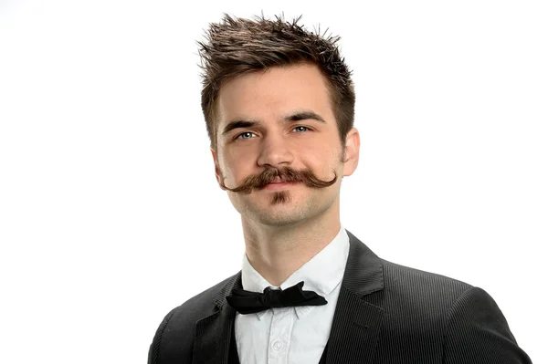 Young Businessman With Fancy Mustache — Stock Photo, Image