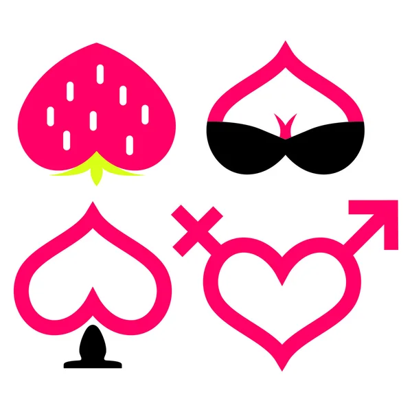 Amour et sexe icône collection — Image vectorielle