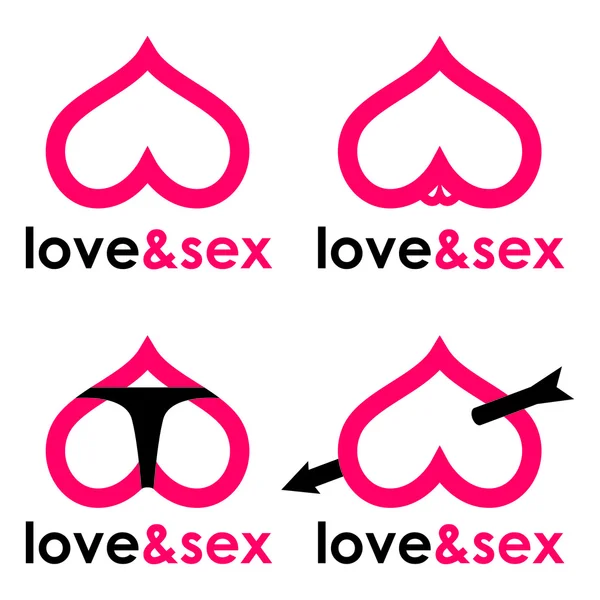 Sex shop logo serca kolekcji — Wektor stockowy