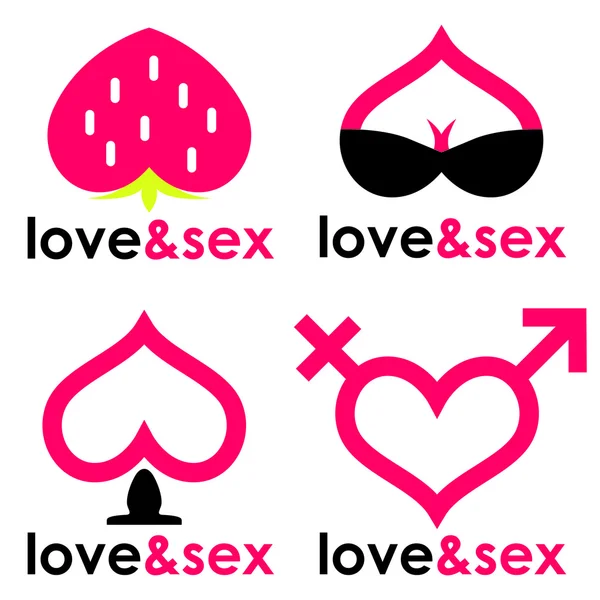 Sex shop logo herzen kollektion — Stockvektor