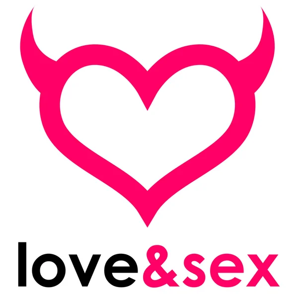 Sex sklep logo serca — Wektor stockowy