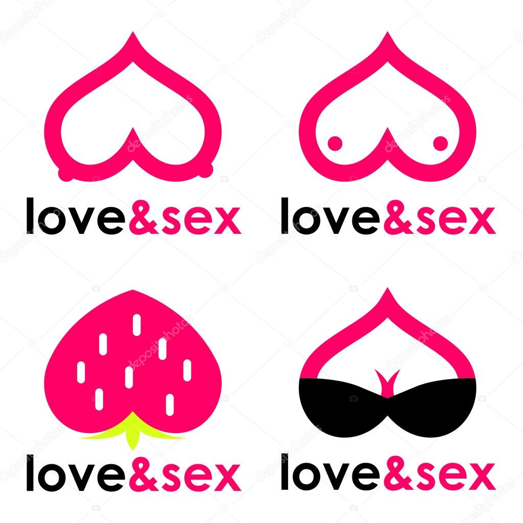 Sex shop logo hearts collection