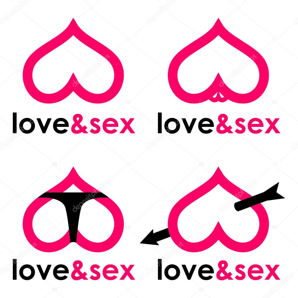 Sex shop logo hearts collection