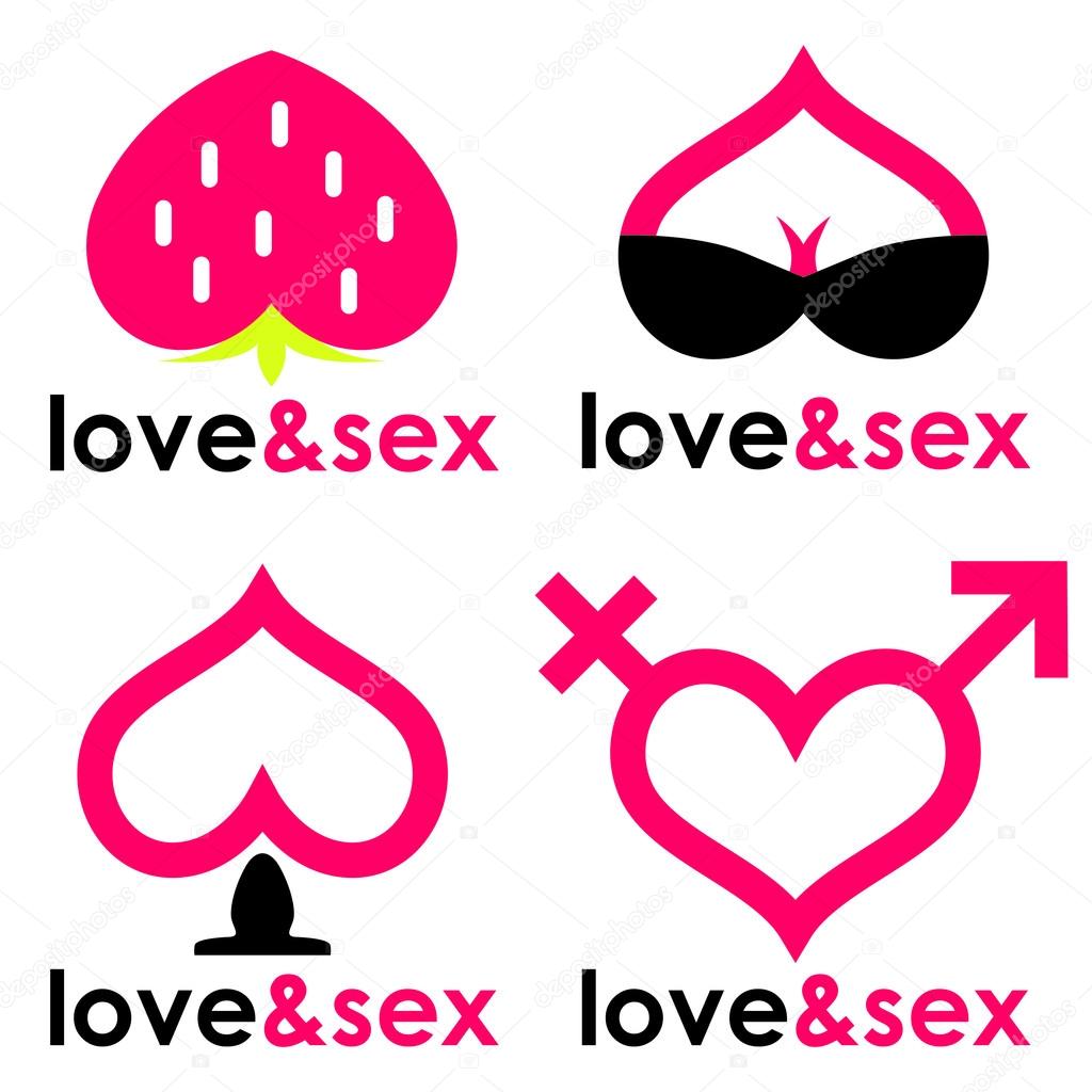 Sex shop logo hearts collection