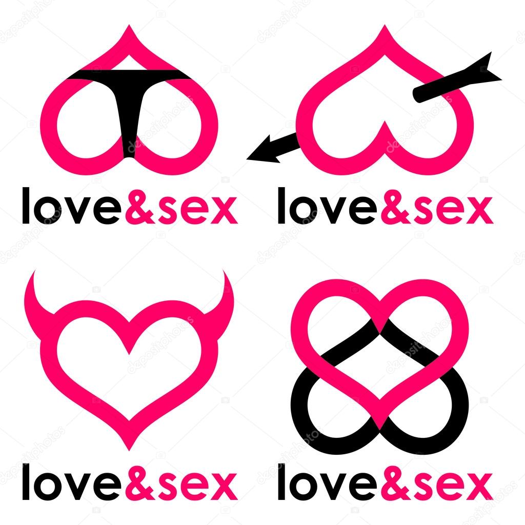 Sex Shop Logo Hearts Collection — Stock Vector © Vadim