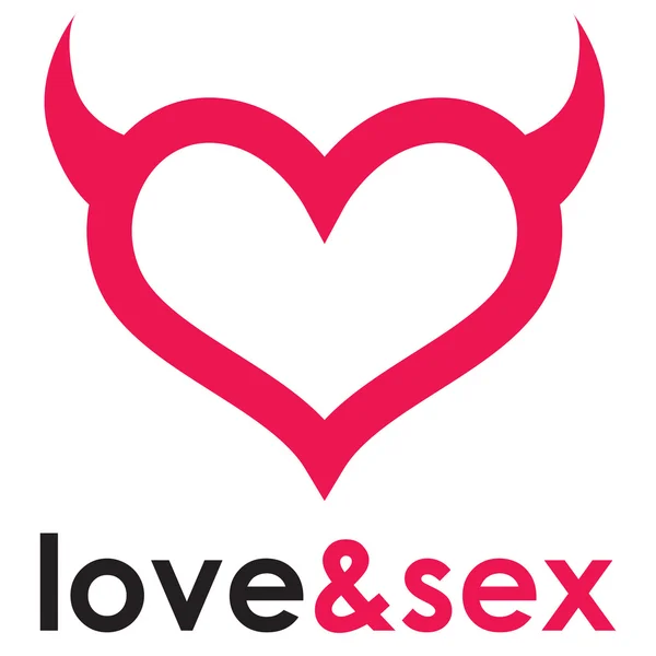 Sex sklep logo serca — Wektor stockowy