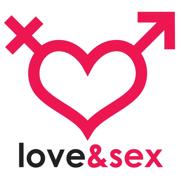 Sex shop logo herz — Stockvektor