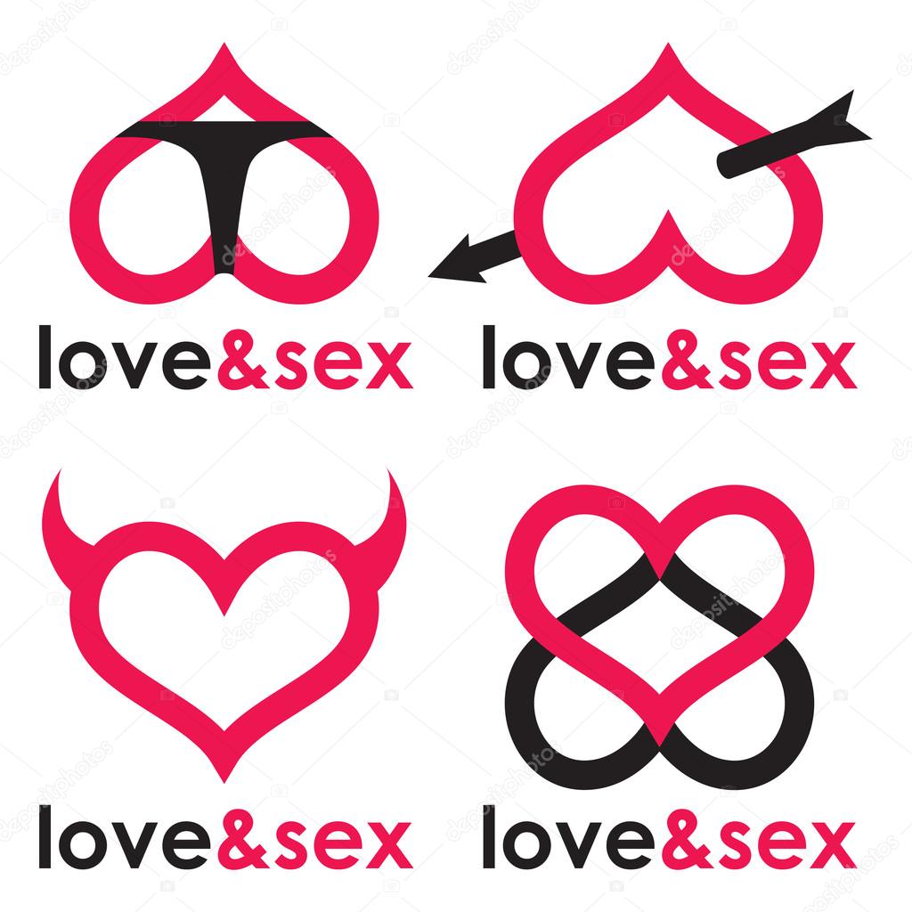 Sex shop logo hearts collection