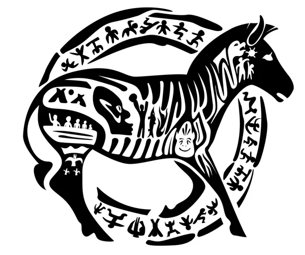 Tribal zebra tatuering stämpel — Stock vektor