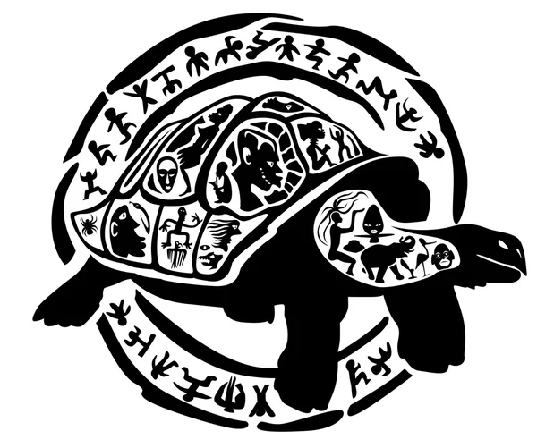 Schildkröten-Tätowiermarke — Stockvektor