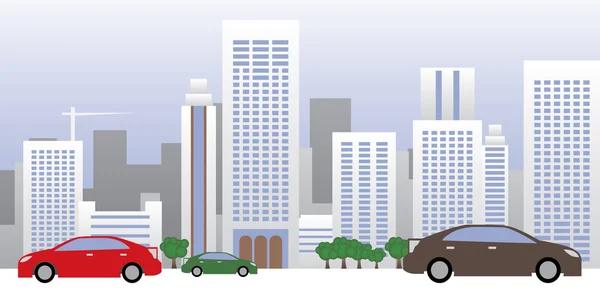 Seamless background city and cars