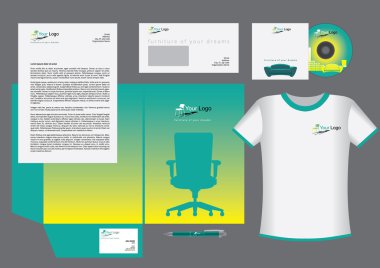 Sandalye kurumsal kimlik şablonu