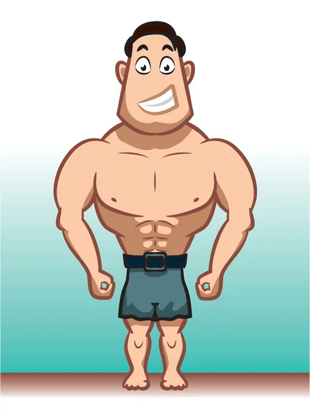 Cheerful and strong Male character — Stock Vector