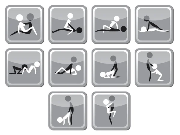 Set of sex positions — Stock Vector