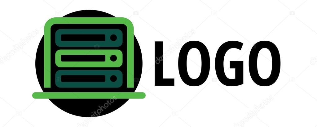 Vector technologic hosting logotype green