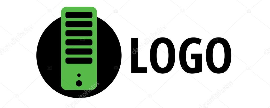 Vector technologic tower logotype green