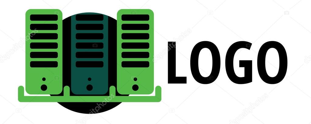 Vector technologic towers logotype green