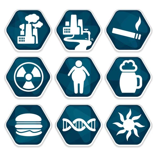 Kanser risk faktörleri Icons set